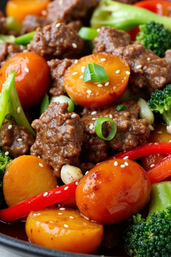 sweet potato beef stir fry