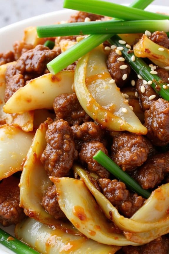 tangy beef cabbage stir fry