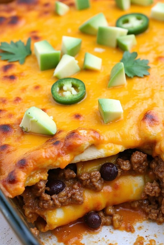tex mex beef enchilada bake