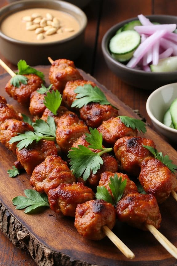 aromatic thai pork skewers