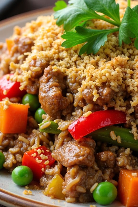 asian pork rice casserole