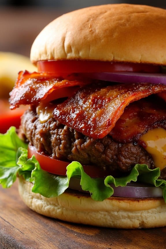bacon bbq pork burger delight