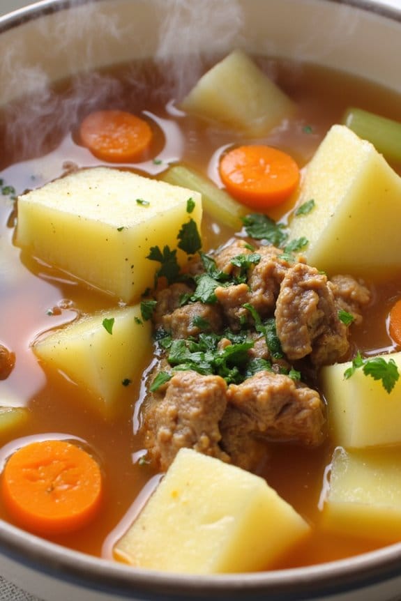 comforting pork and potato soup