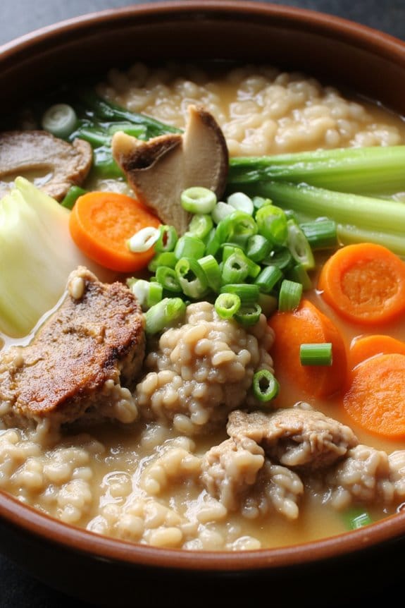 comforting pork vegetable congee