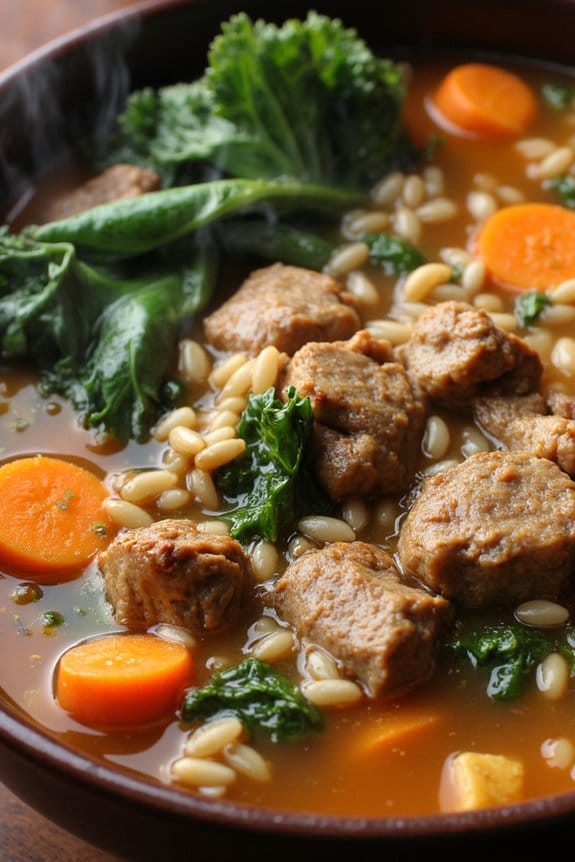 cozy pork and rice soup