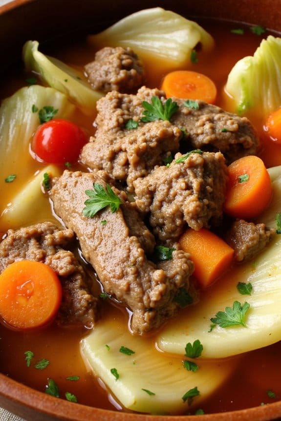 cozy pork cabbage stew