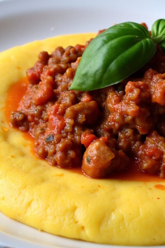 creamy polenta with pork ragu