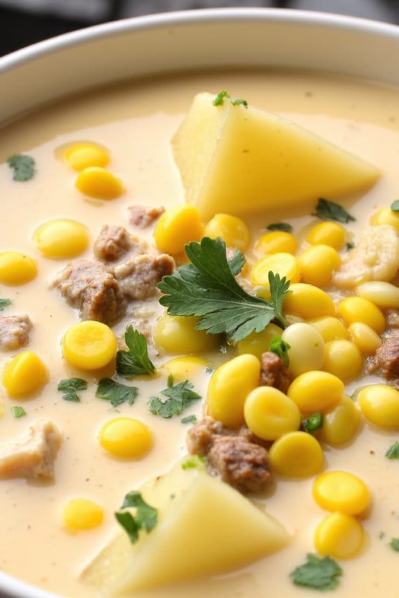 creamy pork corn chowder