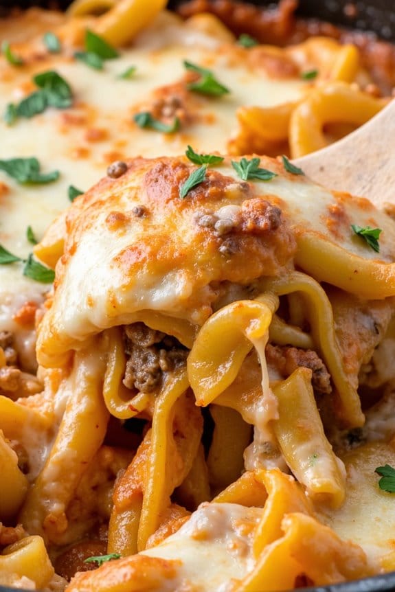 creamy pork pasta bake