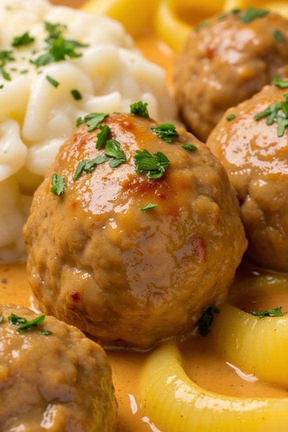 delicious creamy pork meatballs