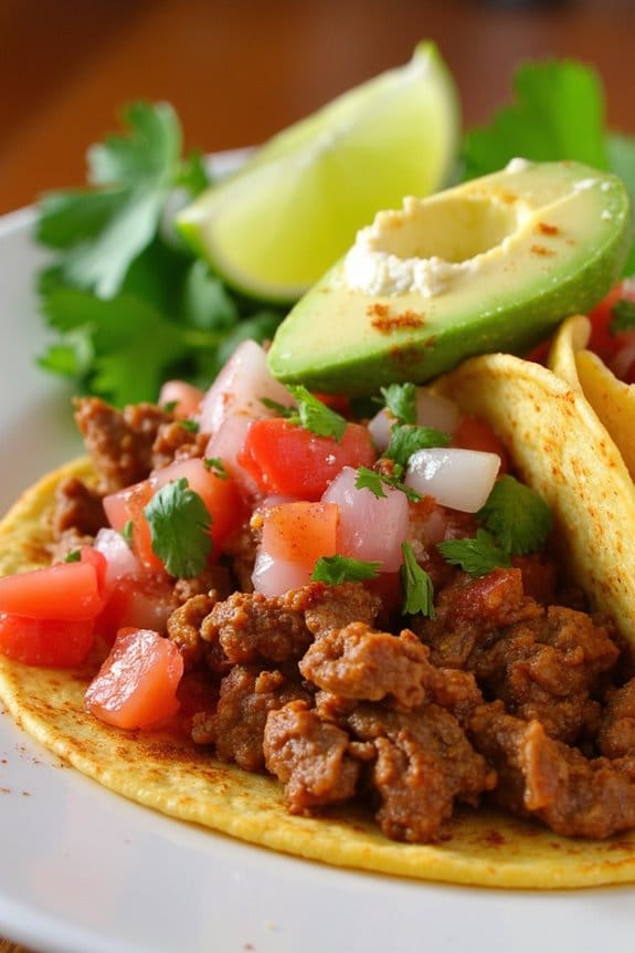 festive ground pork tacos