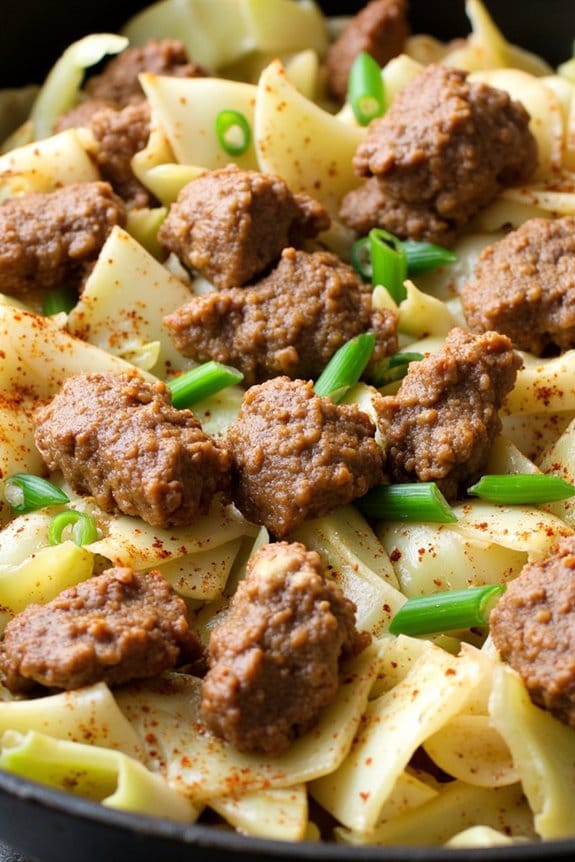 flavorful pork cabbage skillet