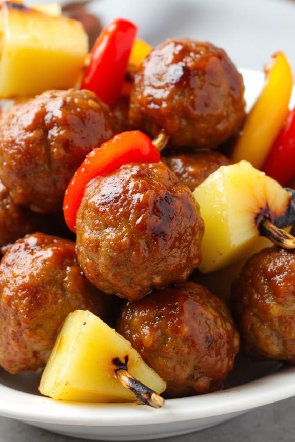 gluten free sweet sour skewers