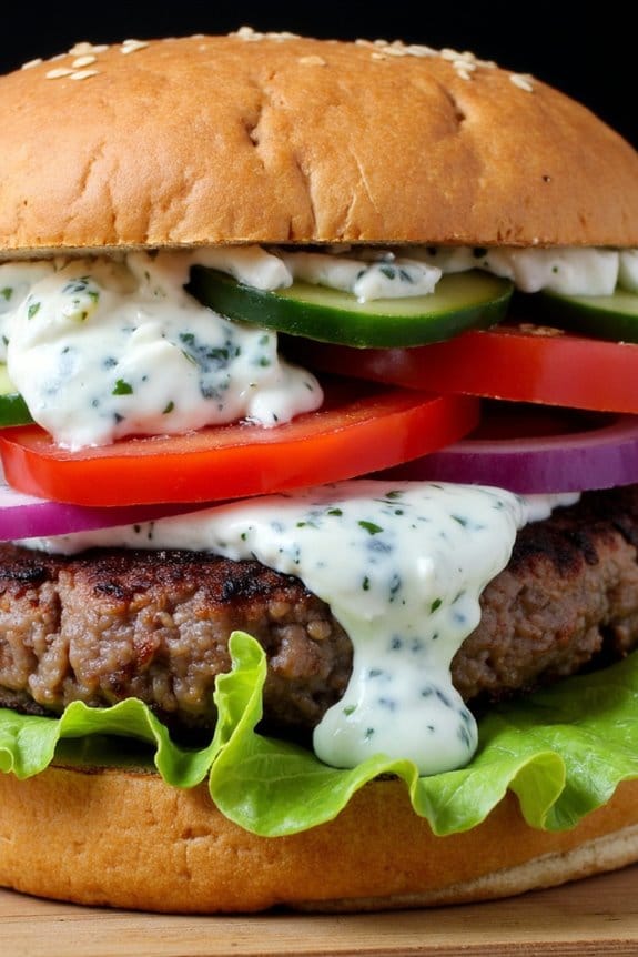 greek tzatziki pork burger