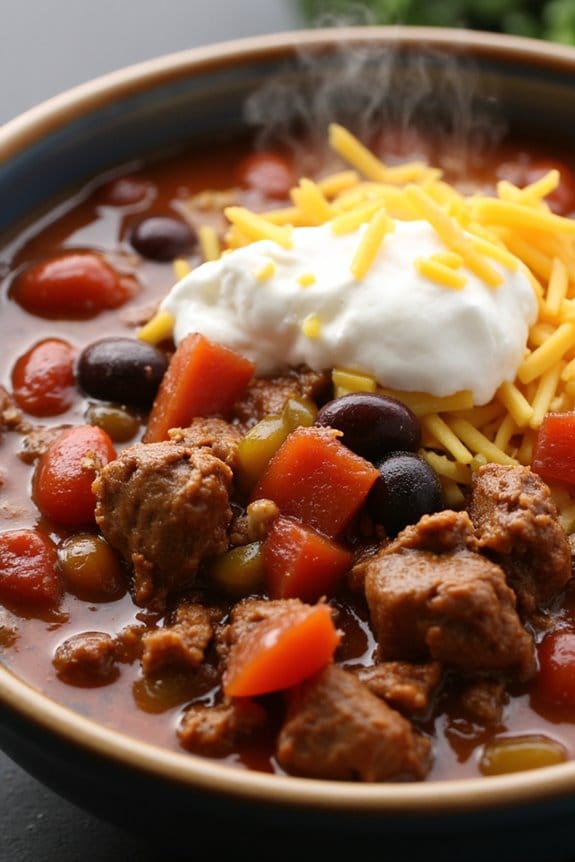 hearty ground pork chili