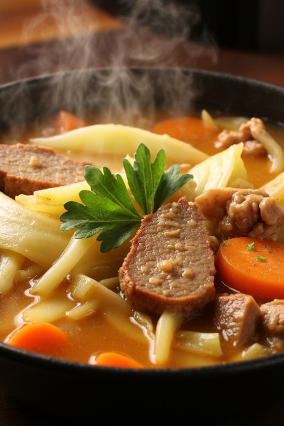 hearty pork cabbage soup