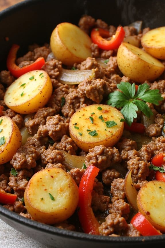 hearty pork potato skillet