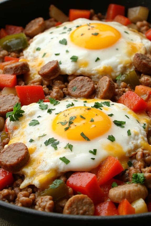 hearty sausage skillet breakfast