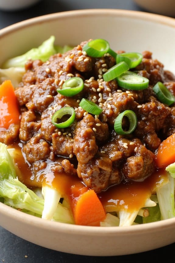 keto pork egg roll bowl