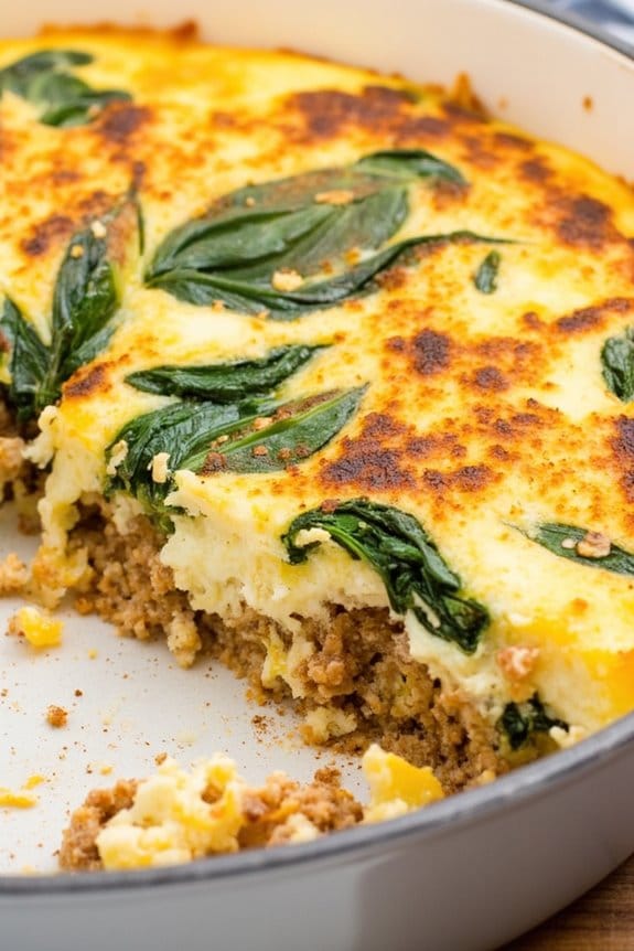 keto pork spinach frittata
