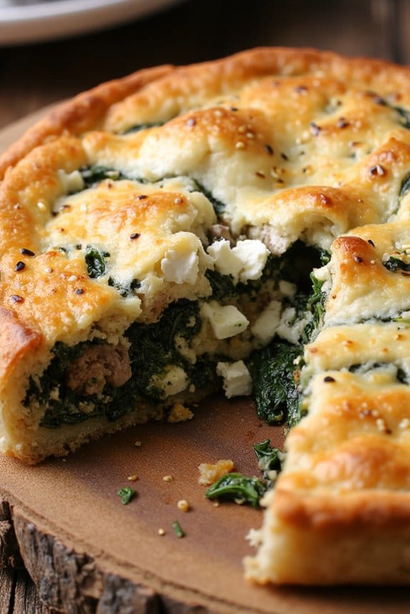 mediterranean spinach pork pie
