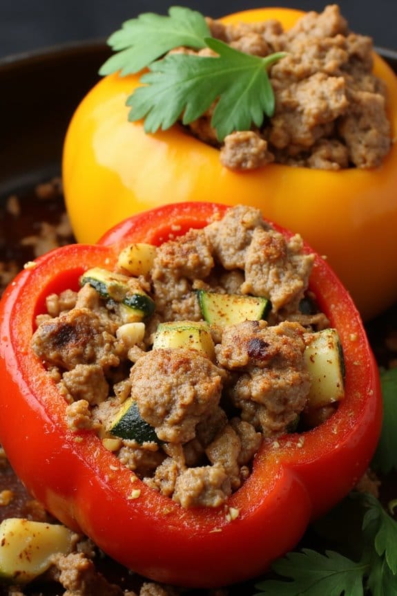 paleo friendly pork stuffed peppers