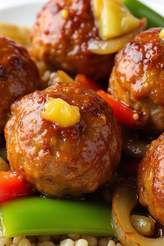pineapple infused savory meatballs