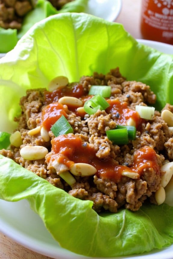 pork and cabbage lettuce wraps