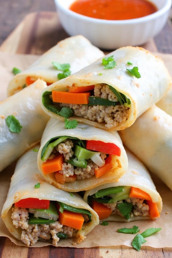 pork and veggie spring rolls