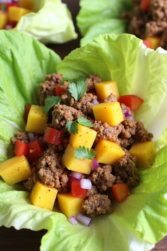 pork mango salsa lettuce wraps