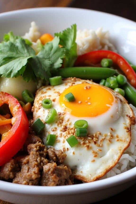 savory asian pork breakfast bowls