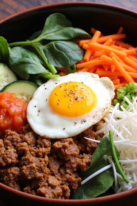 savory ground pork bibimbap
