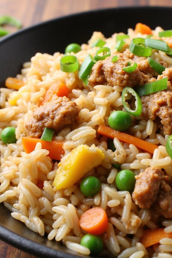 savory ground pork fried rice