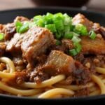 savory ground pork noodles