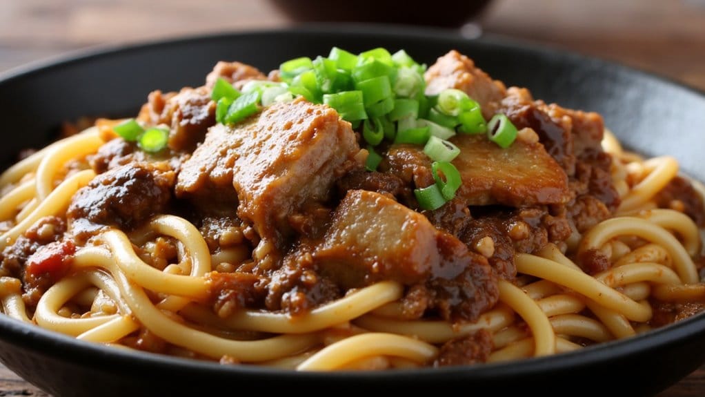savory ground pork noodles