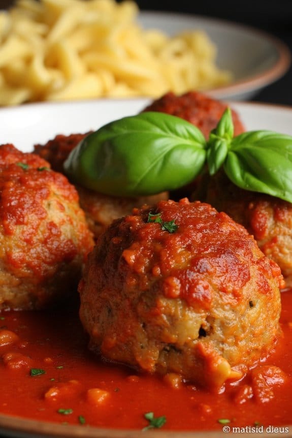 savory meatballs with tomato sauce