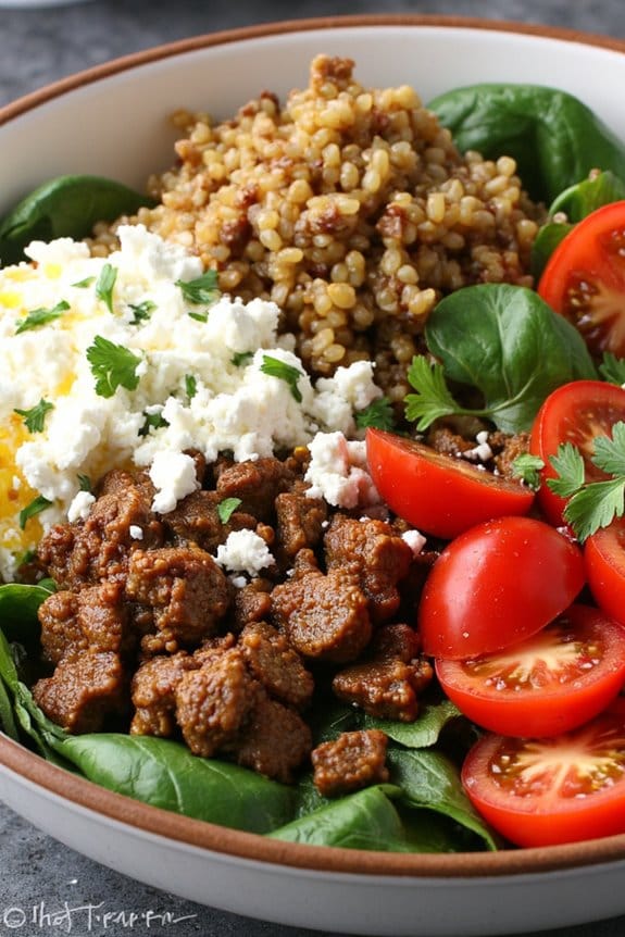 savory mediterranean pork bowl