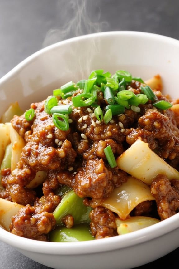 savory pork and cabbage stir fry