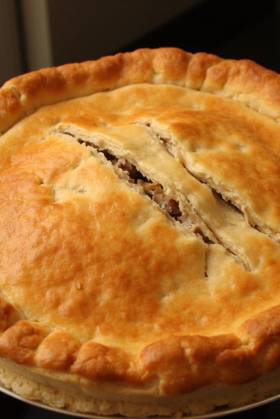 savory pork and mushroom pie