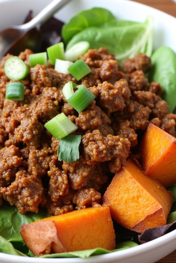 savory pork and sweet potatoes