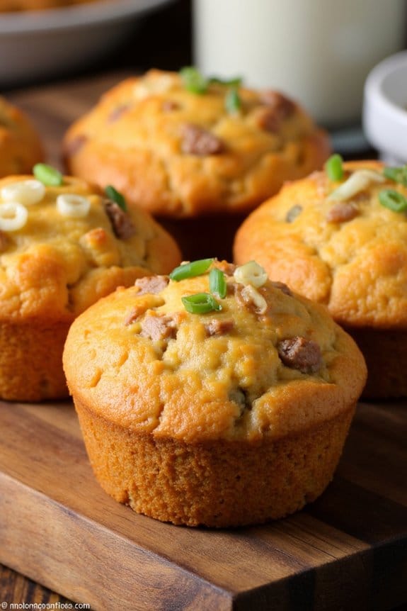 savory pork cheddar muffins