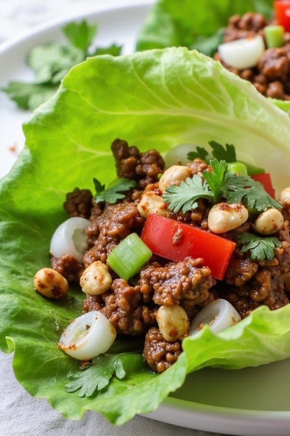 savory pork lettuce wraps