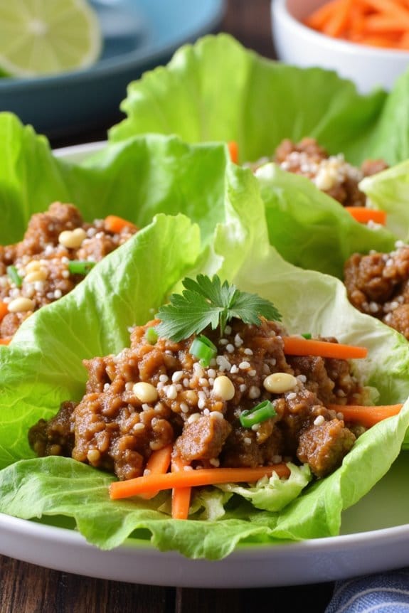 savory pork lettuce wraps
