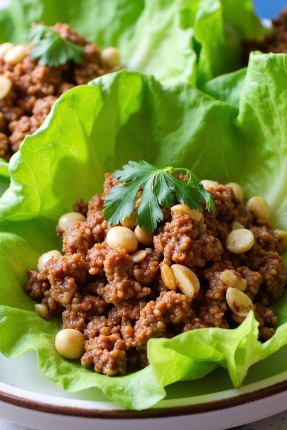savory pork lettuce wraps