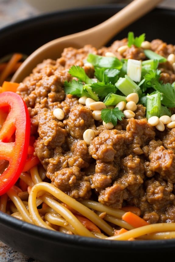 savory pork peanut soba