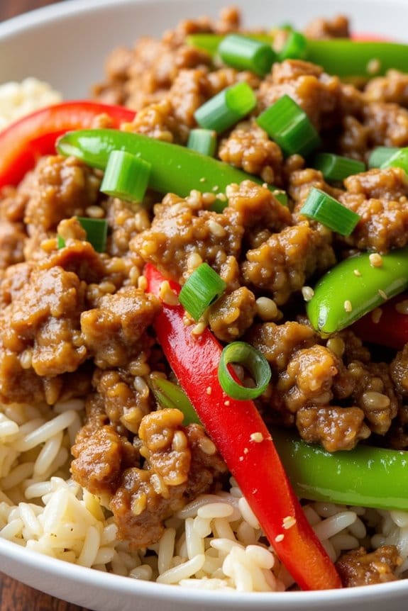 savory pork rice stir fry