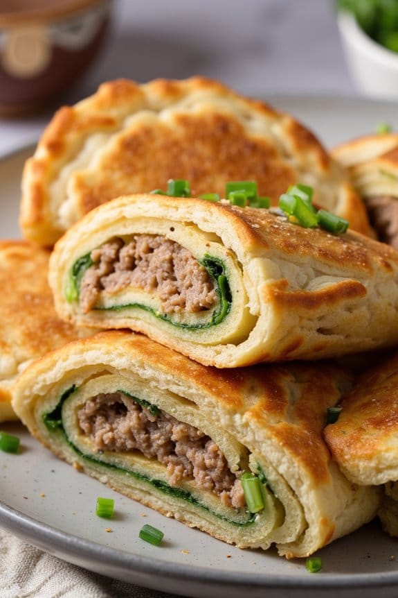 savory pork scallion pancakes