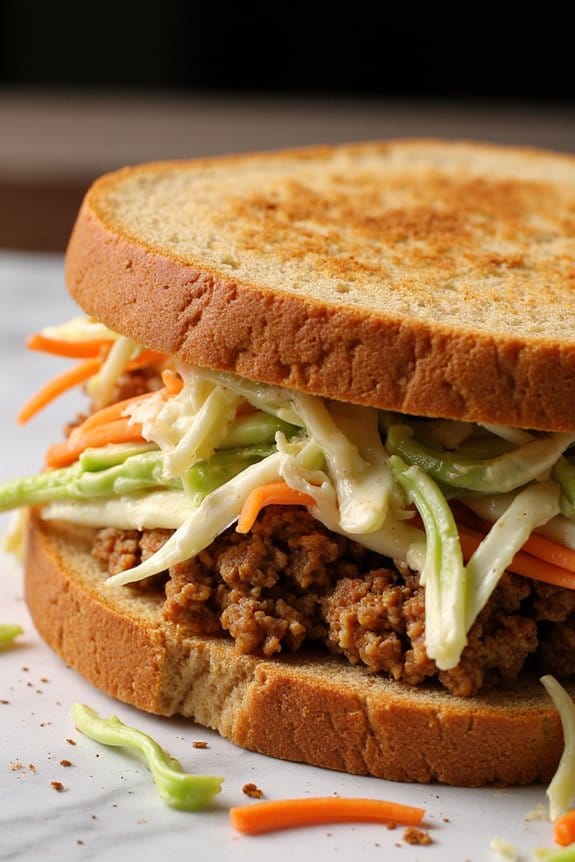 savory pork slaw sandwiches