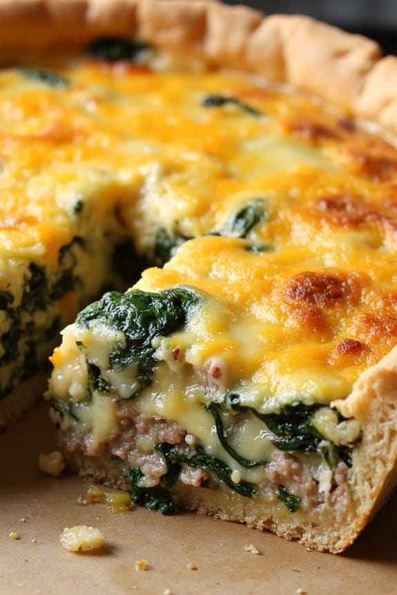 savory pork spinach quiche