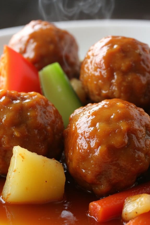 savory sweet and sour meatballs